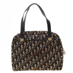 Pre Owned حقيبة ديور كانفاس أوبليك زرقاء/ سوداء