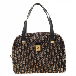 Pre Owned حقيبة ديور كانفاس أوبليك زرقاء/ سوداء