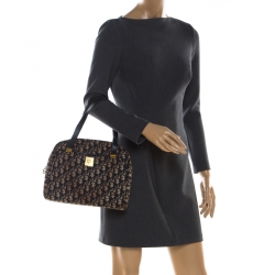 Pre Owned حقيبة ديور كانفاس أوبليك زرقاء/ سوداء