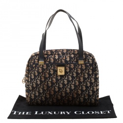 Pre Owned حقيبة ديور كانفاس أوبليك زرقاء/ سوداء