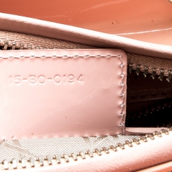 مملوكة مسبقًا حقيبة يد ديور ليدي ديور متوسطة جلد لامع بيج