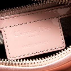 مملوكة مسبقًا حقيبة يد ديور ليدي ديور متوسطة جلد لامع بيج