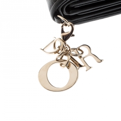 مملوكة مسبقًا محفظة ديور ليدي ديور ميني جلد كاناج سوداء