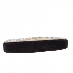 Pre Owned حقيبة كتف ديور إصدار محدود 256/880 ماليس زخرفة خر�ز وشعر عجل بنية/ بيج