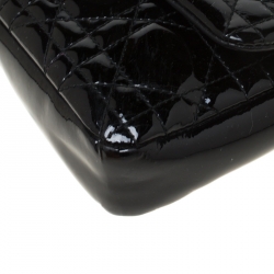 مملوكة مسبقًا Dior Black Patent Leather New Lock Chain Clutch Bag