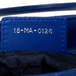 Pre Owned Dior Blue Leather Medium Lady Dior Tote