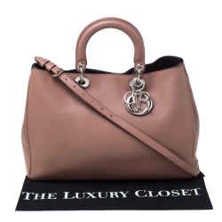 Pre Owned حقيبة يد ديور شوبر ديوريسيمو جلد وردي كبيرة