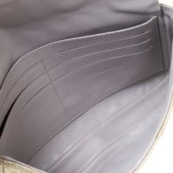 Pre Owned Dior Beige Cannage Patent Leather Miss Dior Promenade Pouch Bag