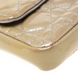 Pre Owned Dior Beige Cannage Patent Leather Miss Dior Promenade Pouch Bag