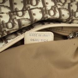 Pre Owned Christian Dior Ivory Monogram Romantique Saddle Bag