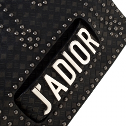 Pre Owned Dior Black Leather Studded J’adior Flap Shoulder Bag                