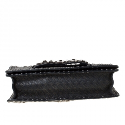 Pre Owned Dior Black Leather Studded J’adior Flap Shoulder Bag                