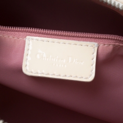 Pre Owned Dior Pink Monogram Coated Canvas and Patent Leather Boston Bag