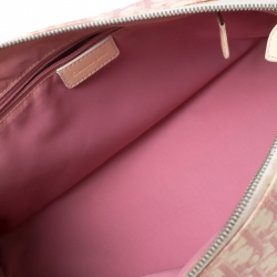 Pre Owned Dior Pink Monogram Coated Canvas and Patent Leather Boston Bag