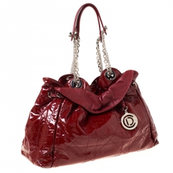 Pre Owned حقيبة ديور لو ترنت جلد كاناج مبطنة حمراء