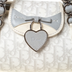 Pre Owned حقيبة ديور بوسطن رومانتيك تروتر كانفاس مقوى مونوغرامي رمادية/ بيج