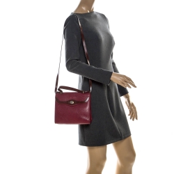 Pre Owned Dior Burgundy Leather Vintage Top Handle Bag 
