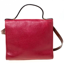 Pre Owned Dior Burgundy Leather Vintage Top Handle Bag 