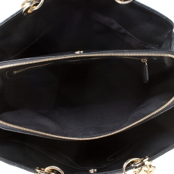 Pre Owned حقيبة شوبنغ ديور جلد ناعم كاناج مبطن متوسطة سوداء