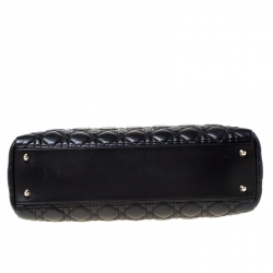 Pre Owned حقيبة شوبنغ ديور جلد ناعم كاناج مبطن متوسطة سوداء