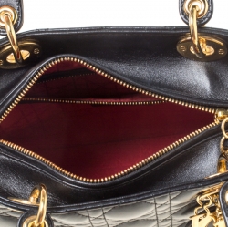 مملوكة مسبقًا Dior Black Cannage Quilted Leather Medium Lady Dior Tote 