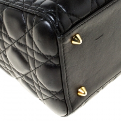 مملوكة مسبقًا Dior Black Cannage Quilted Leather Medium Lady Dior Tote 