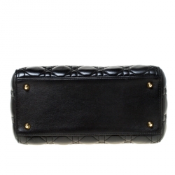 مملوكة مسبقًا Dior Black Cannage Quilted Leather Medium Lady Dior Tote 