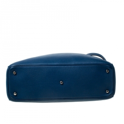 مملوكة مسبقًا حقيبة يد ديور شوبر ديوريسيمو كبيرة جلد زرقاء