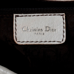 Pre Owned Dior White Leather Saddle Bag