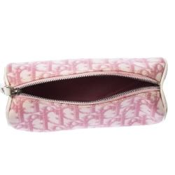 Pre Owned Dior Pink/White Diorissimo Canvas Number 2 Wristlet Pouch