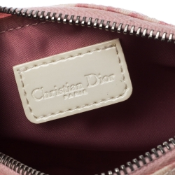 Pre Owned Dior Pink/White Diorissimo Canvas Number 2 Wristlet Pouch