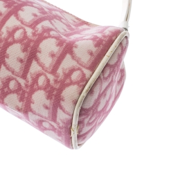 Pre Owned Dior Pink/White Diorissimo Canvas Number 2 Wristlet Pouch