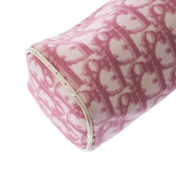 Pre Owned Dior Pink/White Diorissimo Canvas Number 2 Wristlet Pouch