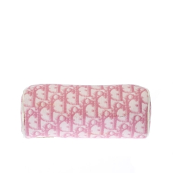 Pre Owned Dior Pink/White Diorissimo Canvas Number 2 Wristlet Pouch
