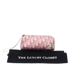 Pre Owned Dior Pink/White Diorissimo Canvas Number 2 Wristlet Pouch