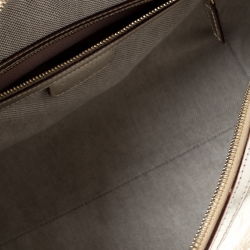 Christian Dior Gold Oblique Monogram Patent Leather Boston Bag