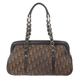 Pre Owned Christian Dior Trotter Romantique Boston Satchel Handbag