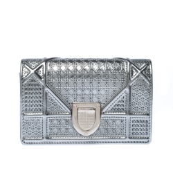 Christian Dior Silver Diorama Micro Cannage Medium Bag – The Closet