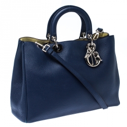 مملوكة مسبقًا Dior Blue Leather Large Diorissimo Shopper Tote