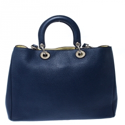 مملوكة مسبقًا Dior Blue Leather Large Diorissimo Shopper Tote