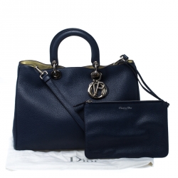 مملوكة مسبقًا Dior Blue Leather Large Diorissimo Shopper Tote