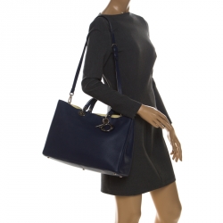 مملوكة مسبقًا Dior Blue Leather Large Diorissimo Shopper Tote