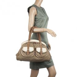 مملوكة مسبقًا Christian Dior Beige Monogram My Dior Frame Pocket Satchel