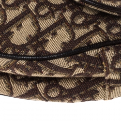 Pre Owned Dior Brown Oblique Canvas and Leather Saddle Bag