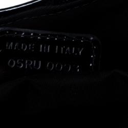 Pre Owned Dior Black Nylon and Patent Leather Saddle Bag