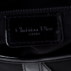 Pre Owned Dior Black Nylon and Patent Leather Saddle Bag