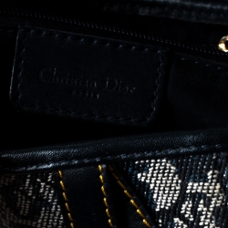 Pre Owned Dior Blue Diorissimo Canvas and Leather Saddle Bag