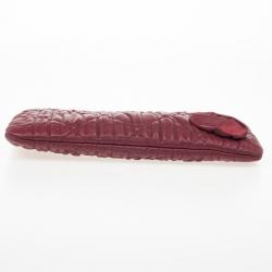 مملوكة مسبقًا Dior Red Cannage Quilted Lambskin Delidior Satin Rosette Small Clutch