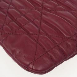 مملوكة مسبقًا Dior Red Cannage Quilted Lambskin Delidior Satin Rosette Small Clutch