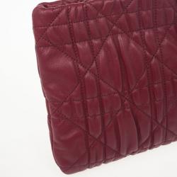 مملوكة مسبقًا Dior Red Cannage Quilted Lambskin Delidior Satin Rosette Small Clutch